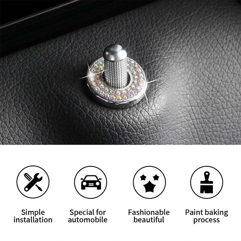 4Pack Bling Car Inner Door Lock Cover Stickers, Colorful