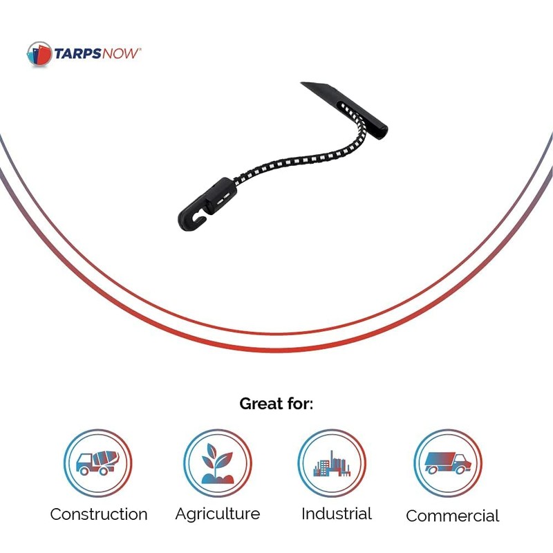 Tarps Now 8” Bungee Cords with Adjustable Loop End -