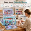 AMOIGEE Sewing Organizer Bag with 2 Clear Storage Boxes, Double