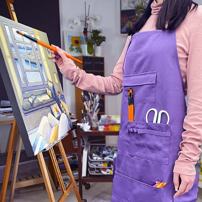 boshiho Painting Aprons Barber Apron with Pockets for Women Men