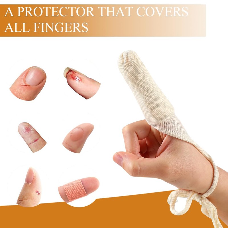 8Pcs Finger Bandages 8.5 x 3CM Tubular Finger Cots Breathable