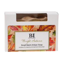 Boston International Scented Bar Soaps Made in the USA Fall Small Batch Artisan Cold Process Soap, 4.5 Ounces, Bright Autumn (Creamy Cinnamon and Butter)