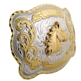 WMG Western Rodeo Horse Head Hebillas Vaqueras Large Huge Gold Tone Belt Buckle