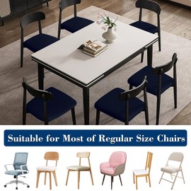 Fafua Dining Chair Seat Covers, Washable Dining Room Chair Seat Covers Set of 6, Removable Kitchen Seat Covers Chair Covers for Dining Chairs