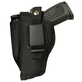 Nylon Gun Holster fits S&W Smith & Wesson M&P M2.0 (4" Barrel) Gun Slinger Holster Black Nylon Ambidextrous Use Left or Right Hand Built in Magazine Holder Adjustable Retention Strap