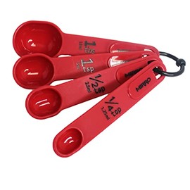 Mirro 4pc Red Measuring Spoons (1/4tsp, 1/2tsp, 1tsp, 1Tbsp) 4 Piece MIR-11317