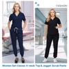 KARAZZO Scrubs Set for Women Nurse Uniform Jogger Suit V-Neck