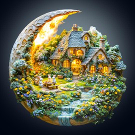 KAAYEE Wooden Puzzles for Adults, Moonlight Garden Jigsaw Puzzle Adult, 245 Pcs Advanced Landscape Puzzles Gifts for Birthday Gifts, Family Game(13.4 * 13.4 in)