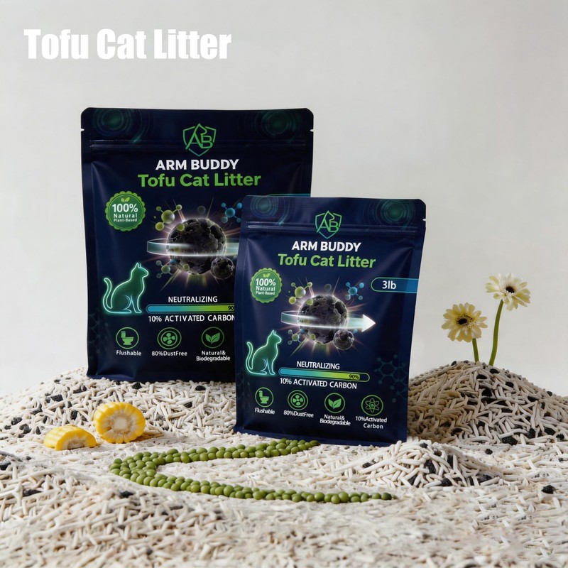 Arm Buddy Tofu Cat Litter 3LB for Travel & Short
