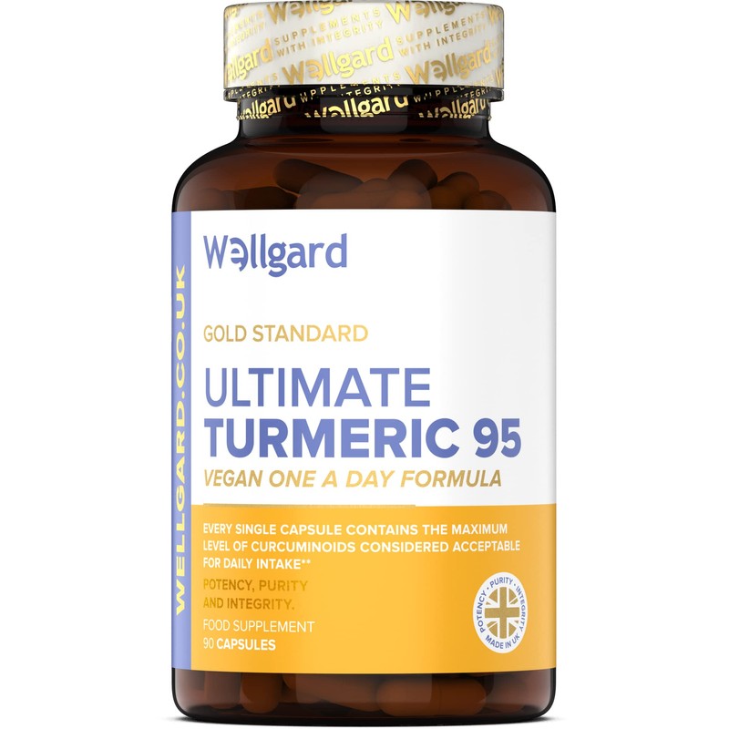 Turmeric Capsules High Strength by Wellgard, Turmeric 95, Curcumin, Made
