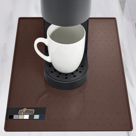 GORILLA GRIP - Alfombrilla de café de silicona, 10 x 14 pulgadas, accesorios para estación de bar de bebidas espresso, alfombrillas impermeables resistentes al calor, para secar platos en la encimera