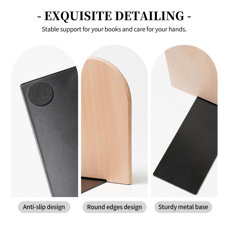 DXTKWL Decorative Bookends 2 Pcs Golf Ball Wood Bookends for