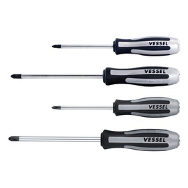 VESSEL Set of 4 Impact Screwdrivers MEGADORA IMPACTA PH2, PH3, PZ2, PZ3