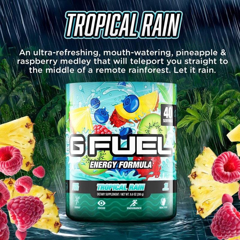 Gamma Labs G Fuel Tropical Rain Energy Drink Powder, Pre