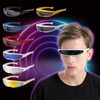 KFPH Futuristic Narrow Sunglasses Robot Space Rave Glasses Personality Cosplay