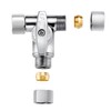 Pronese Lead-Free Brass 2Pcs Chrome-Plated Add-A-Tee 3-Way,3/8 Inch x 3/8