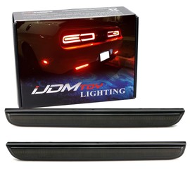 iJDMTOY Smoked Lens 40-SMD Full LED Rear Bumper Reflector Light Kit Compatible With 2015-up Dodge Challenger, Function as Tail or Rear Fog Lights