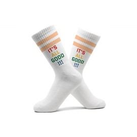 Shirtracer - Socks Its All Good I Statement Tennis Socks Saying "Alles ist gut Socke Alles okay I Alles in Ordnung ", 10 pastel orange