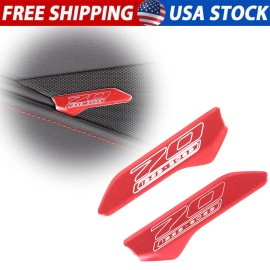 encar88_8 Pair Red Door Horn Emblem 70th Anniversary Edition Trim For Corvette C8 20-23 US