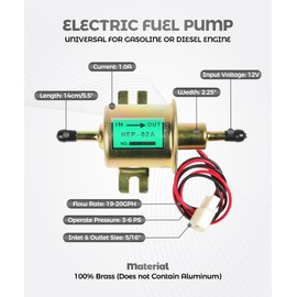 UNLRAE Electric Fuel Pump,Electric Fuel Pump 12v for Carburetor,Car Accessories 2.5-4psi Universal Inline Fuels Pump,Compatible Electronic Devices All 12 Volt Cars,Trucks,Boats,Carburetor,Lawnmower
