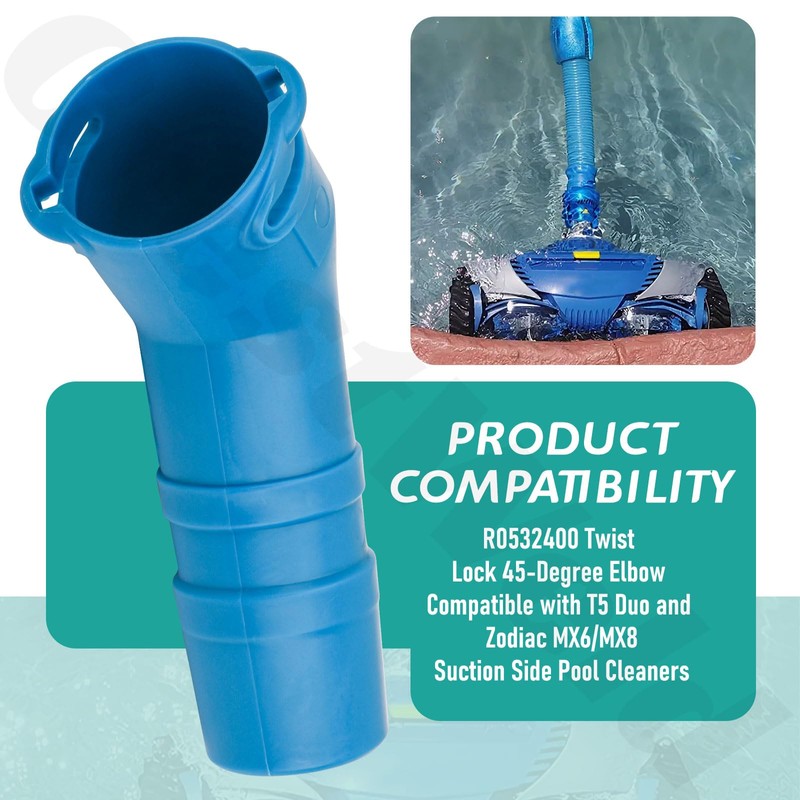 R0526800 Hose Float & R0532400 Twist Lock 45-Degree Elbow Compatible