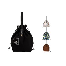 DAROSS Canvas Drawstring Lunch Bag，Insulated Bento Tote，Reusable & Durable for Women | Perfect for Office, School，Picnic, or Travel (Black)