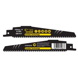 3 x SabreCut SCRS940HM_3 Tungsten Carbide 152mm 6 TPI S940HM Aerated Concrete Brick Plastic and Metal Straight Cutting Reciprocating Sabre Saw Blades