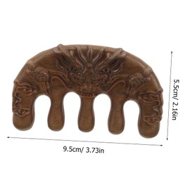 Baluue Wide Tooth Comb for Scalp Massage Elegant Chinese Style Carved Detangler for Curly Hair Durable Green Sandalwood Design for Daily Use
