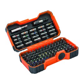 Bahco BH59/S100BC 100 Pcs Bit Set For Slotted, Phillips, Pozidriv, Hexagon, Robertson nd Coloured TORX,TORX Tamper, Head Screws