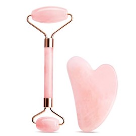 URAQT Gua Sha - Juego de herramientas faciales y rodillo de jade para cara, herramienta de guasha para el cuidado de la piel, juego de tablas de piedr