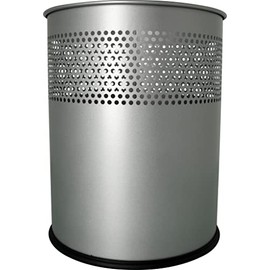 helit H2515799 – Waste Paper Bin "the Dot" 15 Litres Silver with Hole Decoration Pack of 1