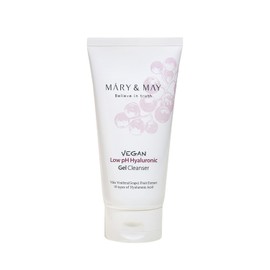 Mary&May Vegan Low pH Hyaluronic Gel Cleanser - pH-Balanced Non-Irritating Gel to Foam Hydrating Face Wash for Sensitive Skin - with Hyaluronic Acid, Grape and Cica Extract, 5.07 fl.oz.