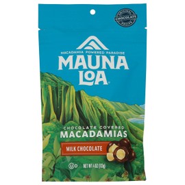 Mauna Loa Premium Chocolate Covered Macadamia Nuts, Milk Chocolate, 4 Oz Bag (Pack of 1)