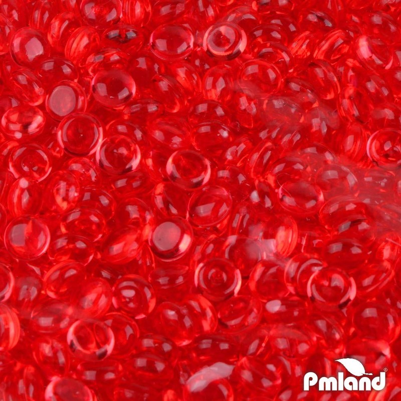 PMLAND Red Acrylic Flat Marbles, Pebbles, Beads 3000+ Pcs 6