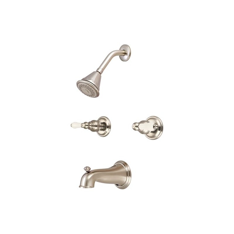 Central Brass 8997-B2-BN Brass Four Function Showerhead Two Handle Tub