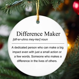 NewEleven Thank You Gifts Difference Maker - Christmas, Birthday Gifts for Women, Men - Teacher Appreciation Gifts, Graduation Gifts, Retirement Gift for Woman, Ceramic Ornament