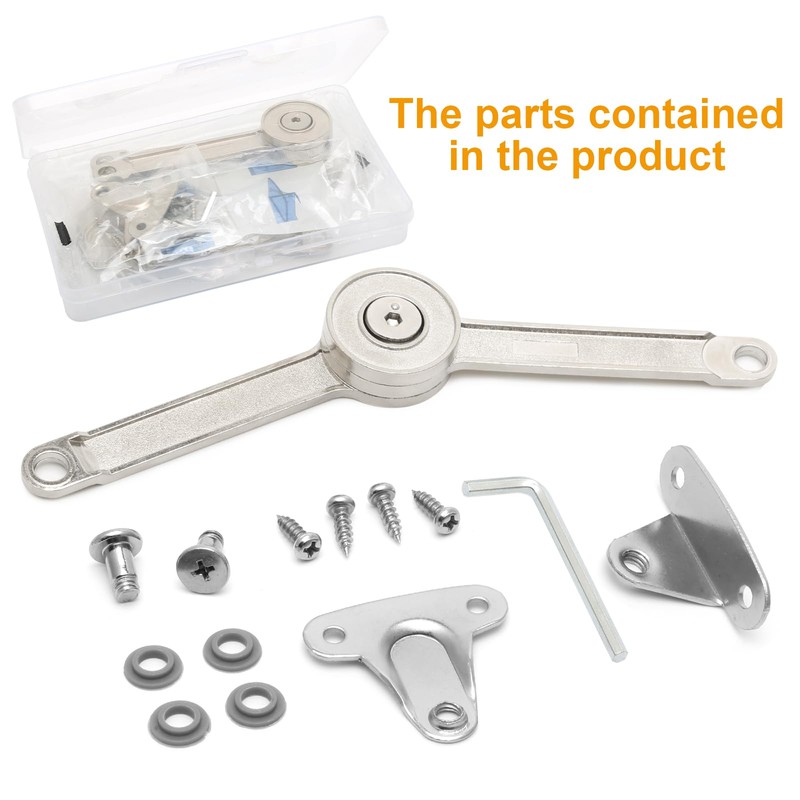 2 Pcs Folding Lid Support Hinge Heavy Duty with Mounting