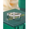 Moissanite Sterling Silver Sideways Cross Rings for Women, 925 Eternity