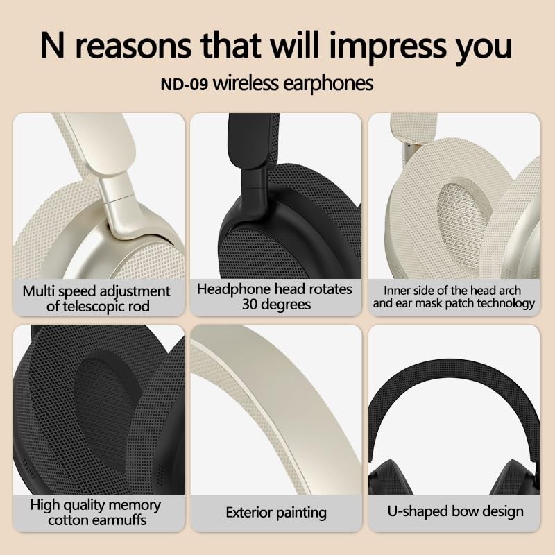 Next Destination Wireless Bluetooth Headphones, Over Ear Headphones, Wireless Bluetooth