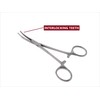 Chrome Fully Serrated Hemostat Forceps 5" Curved Pliers Stainless Steel