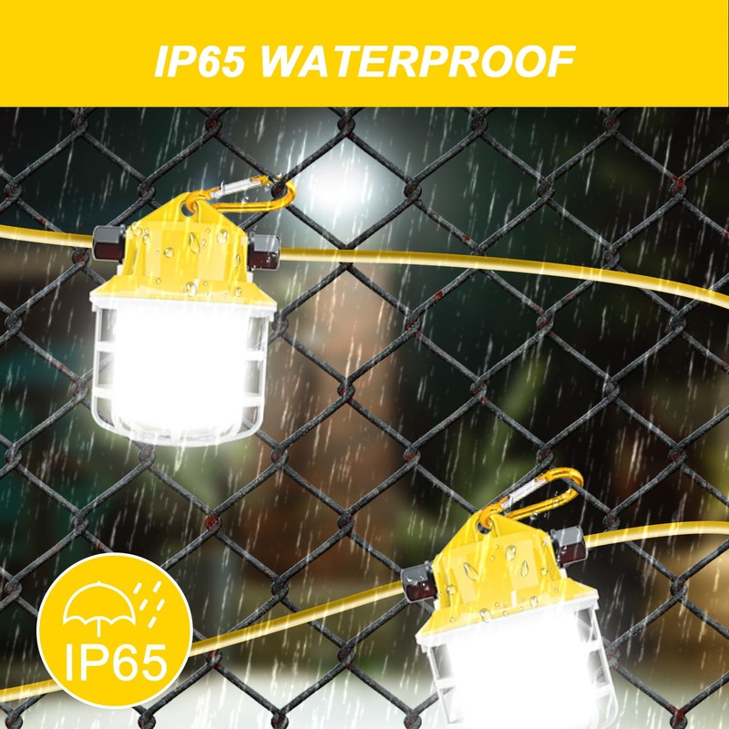 RIUVAO 50FT Led String Work Light 75W 7500LM Waterproof Construction