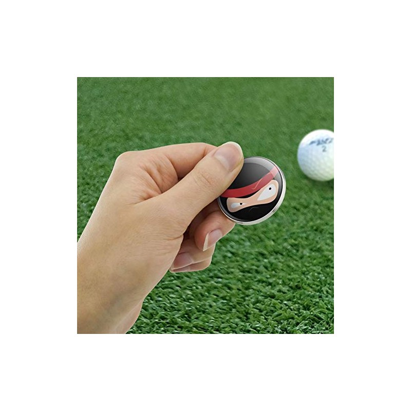 GRAPHICS & MORE Ninja Face Head Funny Golfing Premium Metal