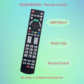 GHUST N2QAYB000862 Remote Control Replacement for Panasonic TV TC-P55VT60 TC-P60VT60 TC-P60ZT60 TC-P65VT60 TC-P65ZT60 N2QAYB000865 TC-P55VT60 TC-P60VT60 TC-P60ZT60 TC-P65VT60 TH-P55VT60 TH-P65VT60