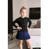 SMILING PINKER Little Girls Crewneck Cardigans Button Knitted Uniform Sweaters(8-9
