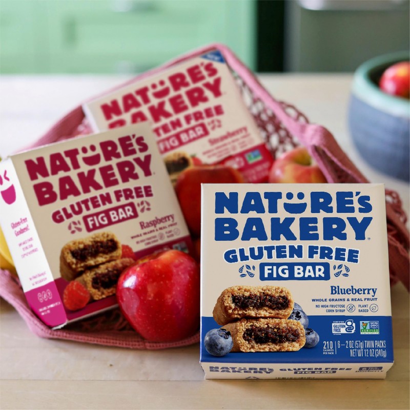 Nature’s Bakery Gluten Free Fig Bars, Blueberry, Real Fruit, Vegan,
