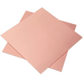 2 Pieces 99.9% Pure Copper Sheet, 4" x 4", 24 Gauge(0.5mm) Thickness, Film Attached Copper Plate, Great for Jewelry, Crafts, modelers