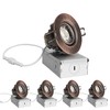 ZYC 3 Inch Recessed LED Lights - 4 Pack Oil-Rubbed