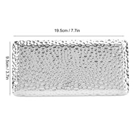 Hammered Tray, Exquisite Stainless Steel Rectangular Serving Tray for Bedroom Bathroom Counter Kitchen Platters Serving Dishes, Trays Platters Silver Tray (Silver)