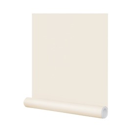 FUKU MON 24"x394" Beige Peel and Stick Wallpaper Matte Beige Cream Contact Paper Solid Beige Wall Paper Self-Adhesive Thick Vinyl Removable Texture Cream Wallpaper for Cabinets Wall Decoration