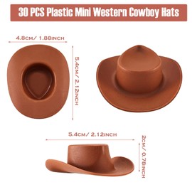 Cayway Mini Craft Hats, Pack of 30 Miniature Doll Hats, Small Top Hats, Dolls, Miniature Hats for Doll, Dress Up, Party Accessories, Dollhouse, Brown